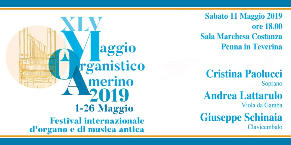 Immagine per Locandina XLV Viaggio Organistico Amerino. Festival Internazionale d'organo e di musica antica